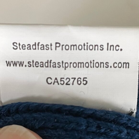 Acrylic Colorblock Turned Up Rim Knit Toque Pom Pom Vanc Whitecaps Blue Wht OS - Picture 4 of 5